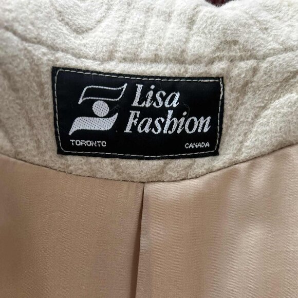 Vintage Lisa Fashion Rich Cream Textured Angora & Wool Long Coat – US 12 - Picture 13 of 14